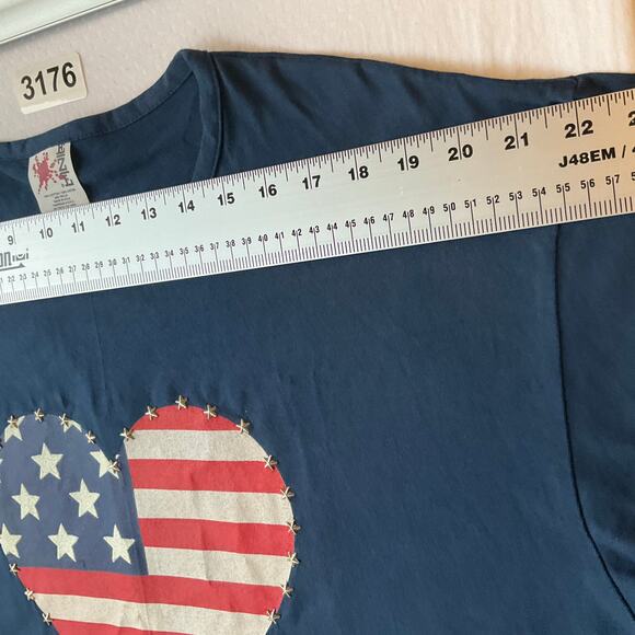 EZL Men Short Sleeve T-shirt Size L, Blue, Love America Made In U.S.A - Picture 4 of 7